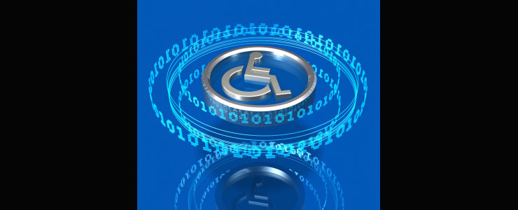 disability symbol circled with binary code