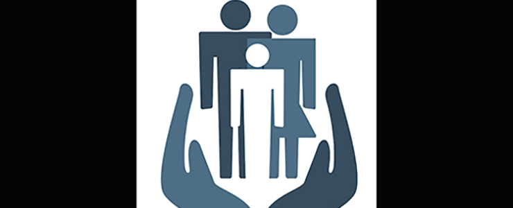 three stick people being held by a hand