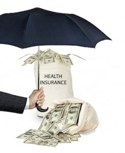 Bag with health insurance