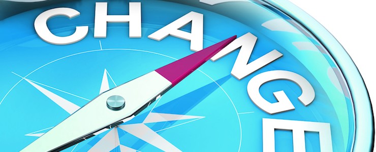Compass with the word CHANGE