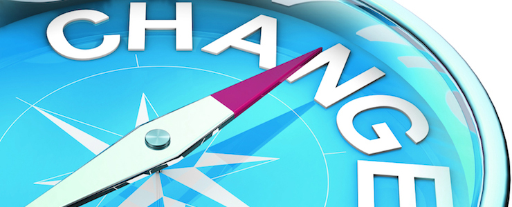 Compass with the word Change