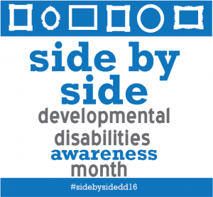 side by side developmental disabilities awareness month social media image