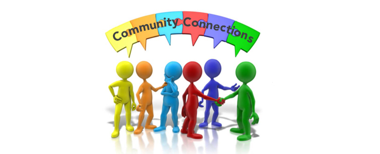 group of stick figures with puzzle shaped speech bubbles