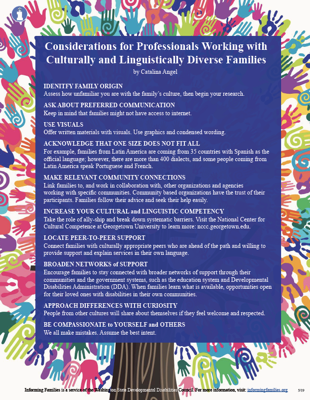 Thumbnail image of the Cultural and Linguistic Diverse Considerations for Professionals.