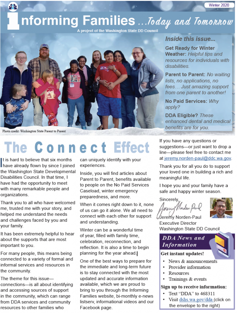 Thumbnail image of winter newsletter front page.